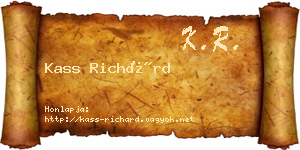 Kass Richárd névjegykártya