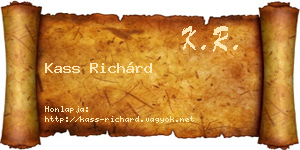 Kass Richárd névjegykártya