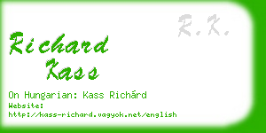 richard kass business card