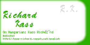 richard kass business card